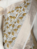 White Floral Designed Cotton Saree - Diadem