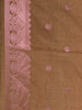 Light Brown Floral Buttis Art Silk Saree