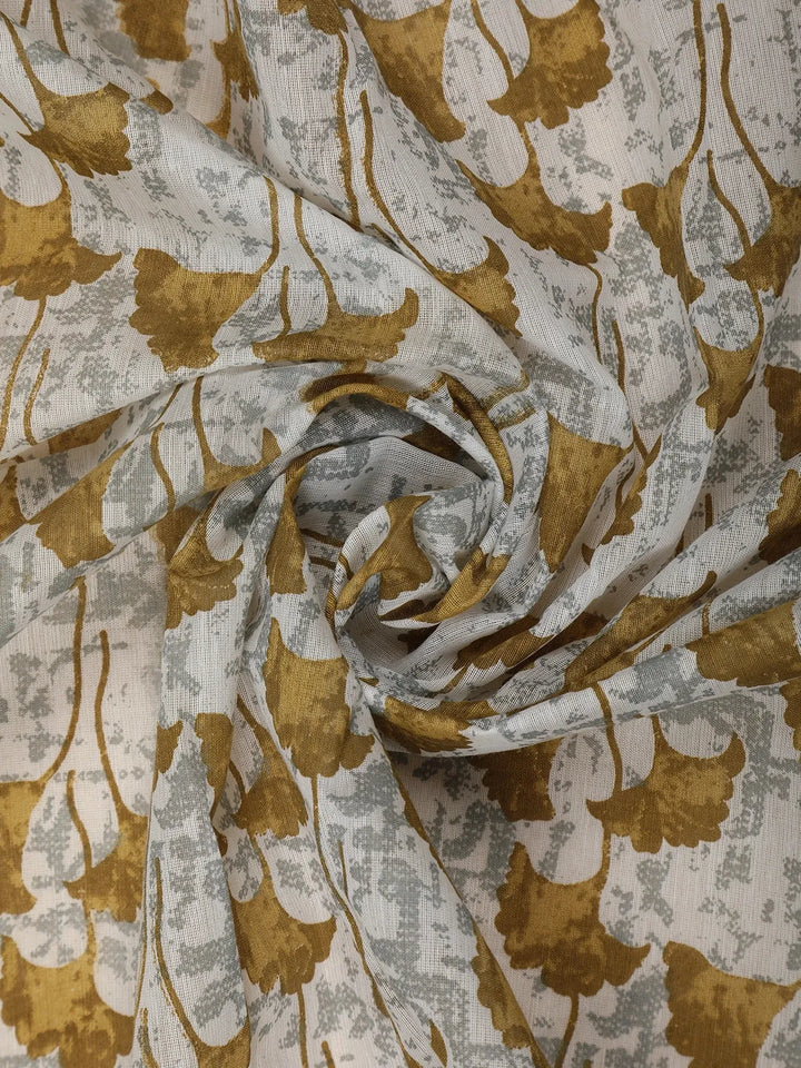White Floral Designed Cotton Saree - Diadem