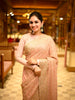 Dusty Blush Pink Floral Zari Embroidered Design Georgette designer Saree
