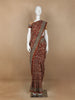 Brown Floral Designed Chanderi Cotton Saree