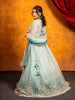 Sky Blue Floral Embroidered Net Lehenga for Bridesmaids