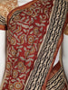 Brown Floral Designed Chanderi Cotton Saree