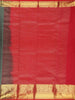 Dark grey Pure Kanchipuram Silk Saree Stipes with Zari Border - Diadem