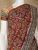 Brown Floral Designed Chanderi Cotton Saree