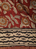 Brown Floral Designed Chanderi Cotton Saree