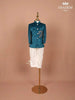 Teal Velvet Indo-Western Sherwani Set with Embroidery - Diadem