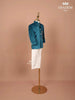 Teal Velvet Indo-Western Sherwani Set with Embroidery - Diadem