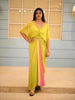 Lime Green with Soft Blush Pink Sequins And Beads Embroidered Design Satin Indo Western Skirt Top