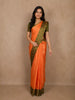 Peach Orange Paisley Woven Pure Kanchipuram Silk Saree