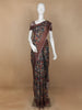 Brown Floral Designed Chanderi Cotton Saree