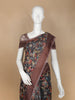 Brown Floral Designed Chanderi Cotton Saree