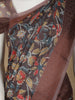 Brown Floral Designed Chanderi Cotton Saree