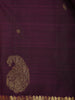 Dark Purple Paisley Motif Pure Kanchipuram Silk Saree - Diadem