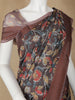 Brown Floral Designed Chanderi Cotton Saree