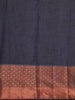 Dark Grey Solid Raw Silk Fancy Saree