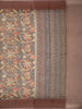 Brown Floral Designed Chanderi Cotton Saree