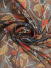Brown Floral Designed Chanderi Cotton Saree
