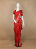 Red Solid Raw Silk Fancy Saree - Diadem