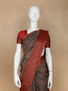 Dark Grey Floral Designed Chanderi Cotton Saree