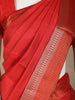 Red Solid Raw Silk Fancy Saree - Diadem