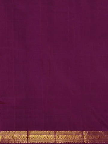 Purple Peacock Motifs Pure Kanchipuram Silk Saree - Diadem