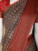 Dark Grey Floral Designed Chanderi Cotton Saree