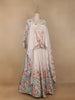 Ivory Floral Printed Crepe Bridesmaids Lehenga - Diadem
