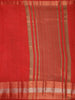 Red Solid Raw Silk Fancy Saree - Diadem