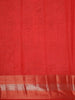 Red Solid Raw Silk Fancy Saree - Diadem