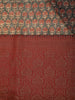 Dark Grey Floral Designed Chanderi Cotton Saree