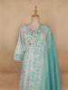 White Floral Designed Cotton Salwar Suit
