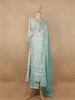 White Floral Designed Cotton Salwar Suit