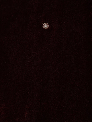 Dark Red Floral Designed Velvet Salwar Suit - Diadem