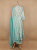 White Floral Designed Cotton Salwar Suit
