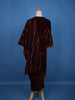 Dark Red Floral Designed Velvet Salwar Suit - Diadem
