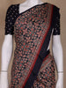 Navy Blue Ajrak Print Mul Mul Cotton Saree - Diadem