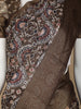 Brown Floral Designed Chanderi Cotton Saree