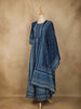 Dark Blue Abstract Designed Cotton Anarkali Salwar Suit