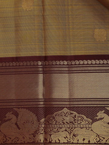 Leaf Green Peacock Woven Pure Kanchipuram Silk Saree - Diadem