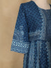 Dark Blue Abstract Designed Cotton Anarkali Salwar Suit