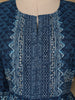 Dark Blue Abstract Designed Cotton Anarkali Salwar Suit