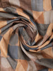 Brown Abstract Designed Semi Tussar Silk Saree