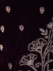 Dark Red Floral Designed Velvet Salwar Suit - Diadem