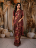 Dusty Pink Floral Woven Design Pure Tussar Saree with Zari Border