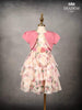 Light Pink with Ivory Organza Gown Adorned with Floral Prints and paired with Overcoat and Purse - Diadem