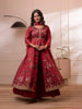 Maroon Floral Embroidered Cotton Blend Lehenga with Dupatta