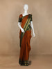 Orange Solid Cotton Casual Saree