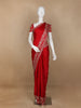 Red Floral Designed Satin Fancy Saree