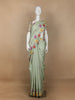 Pale Green Floral Designed Semi Tussar Silk Saree